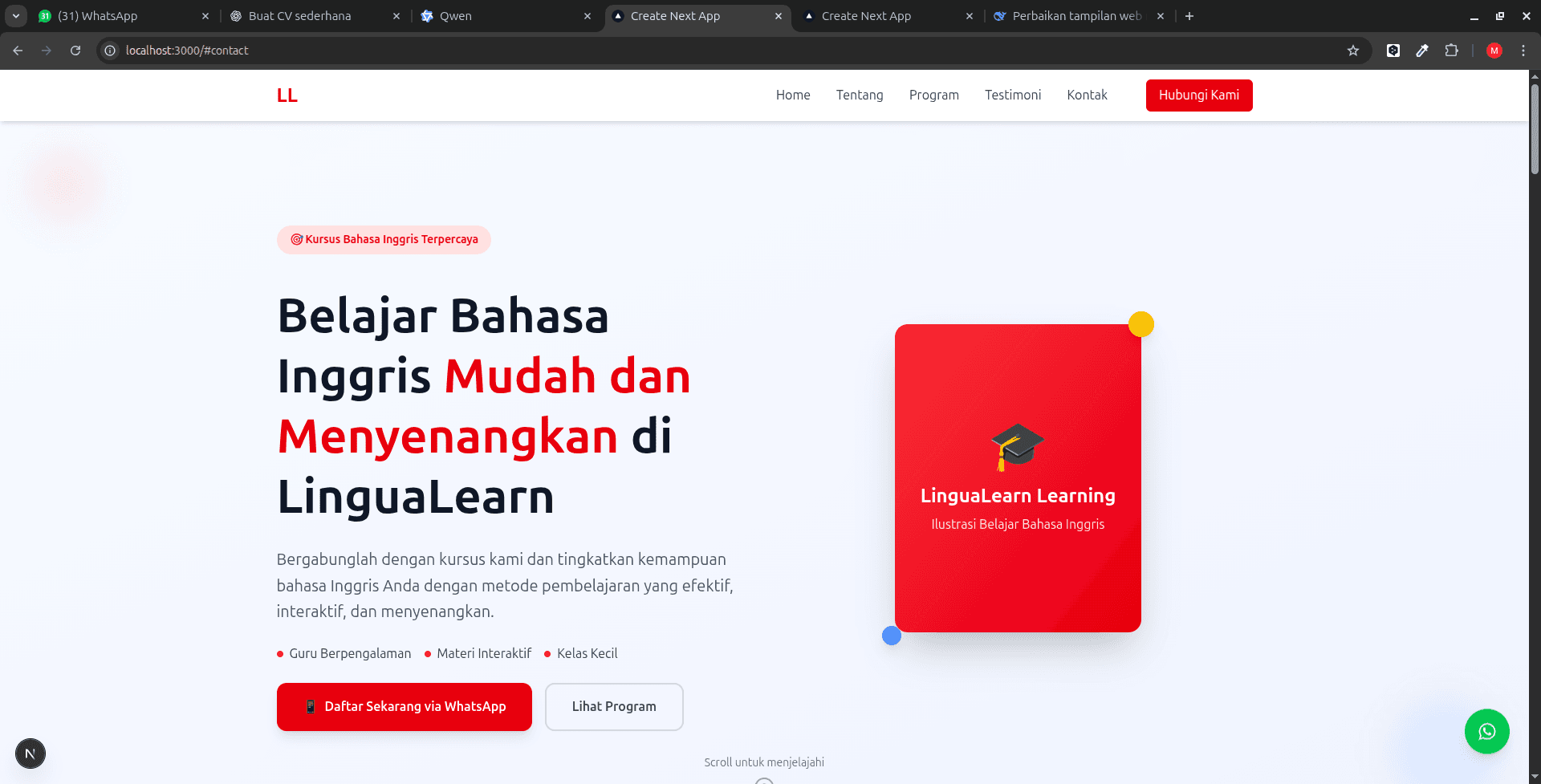Web Tempat Kursus Sederhana - Gambar 1